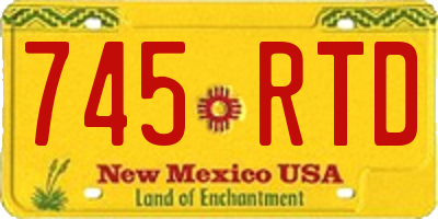 NM license plate 745RTD