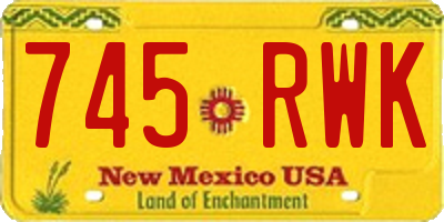 NM license plate 745RWK