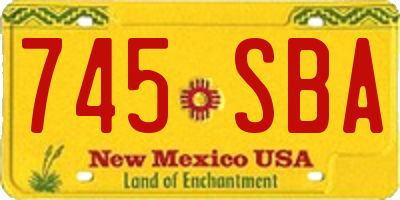 NM license plate 745SBA