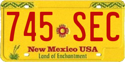 NM license plate 745SEC