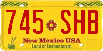 NM license plate 745SHB