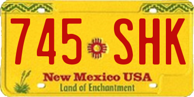 NM license plate 745SHK