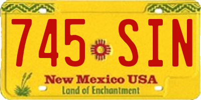 NM license plate 745SIN