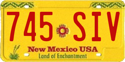 NM license plate 745SIV