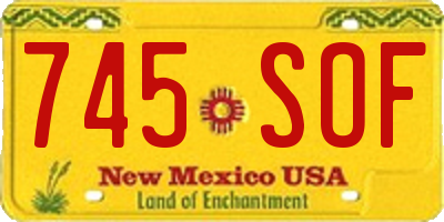 NM license plate 745SOF