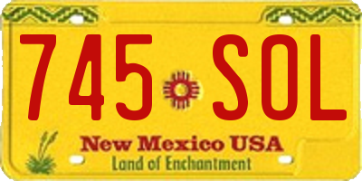 NM license plate 745SOL