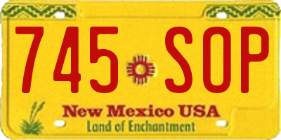 NM license plate 745SOP