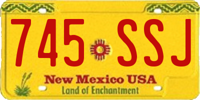 NM license plate 745SSJ