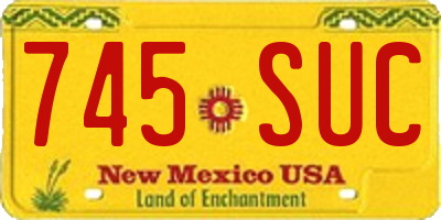 NM license plate 745SUC