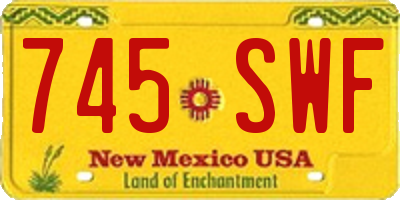 NM license plate 745SWF