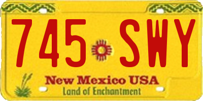 NM license plate 745SWY