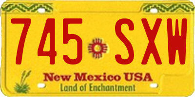 NM license plate 745SXW