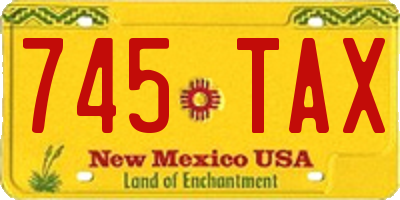 NM license plate 745TAX