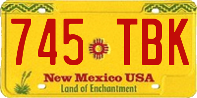 NM license plate 745TBK