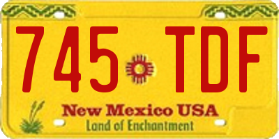 NM license plate 745TDF