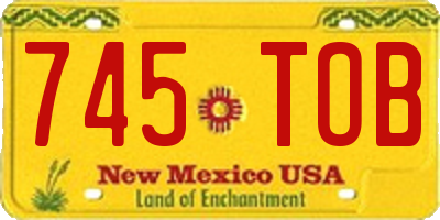 NM license plate 745TOB