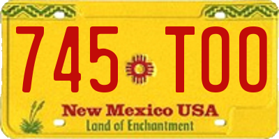 NM license plate 745TOO