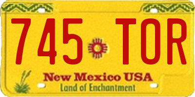NM license plate 745TOR