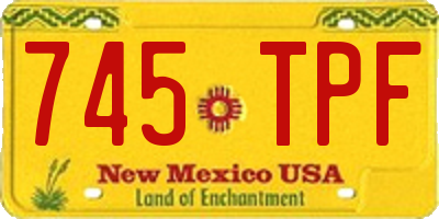 NM license plate 745TPF
