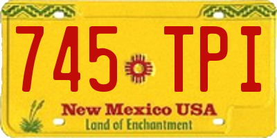 NM license plate 745TPI
