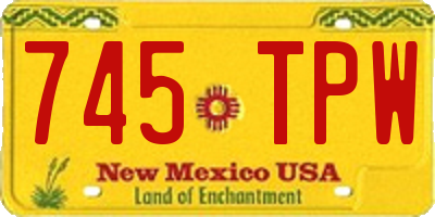 NM license plate 745TPW