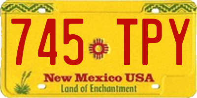 NM license plate 745TPY
