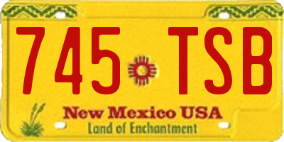 NM license plate 745TSB