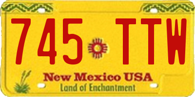NM license plate 745TTW