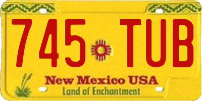 NM license plate 745TUB