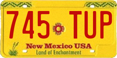 NM license plate 745TUP