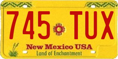 NM license plate 745TUX