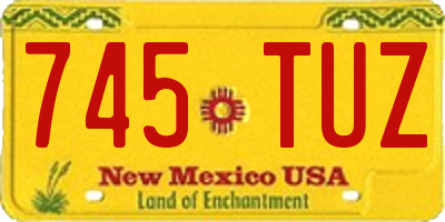 NM license plate 745TUZ