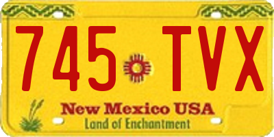 NM license plate 745TVX