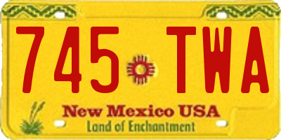 NM license plate 745TWA