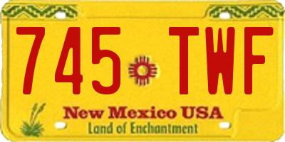 NM license plate 745TWF