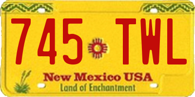 NM license plate 745TWL