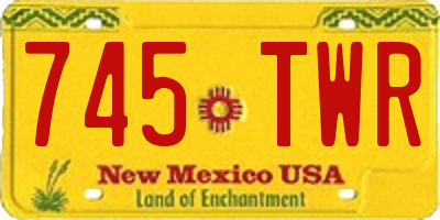 NM license plate 745TWR