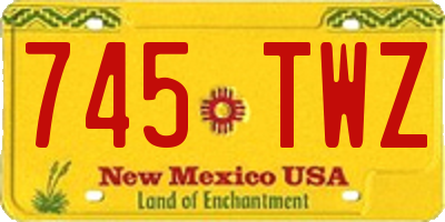 NM license plate 745TWZ