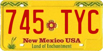 NM license plate 745TYC