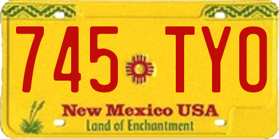 NM license plate 745TYO