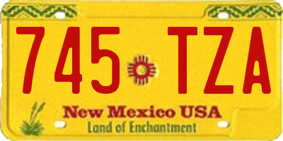 NM license plate 745TZA