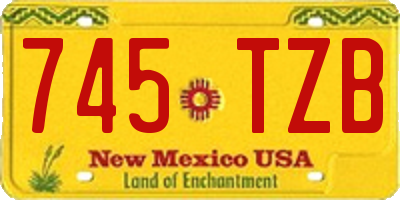NM license plate 745TZB