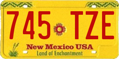 NM license plate 745TZE