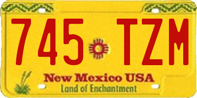 NM license plate 745TZM