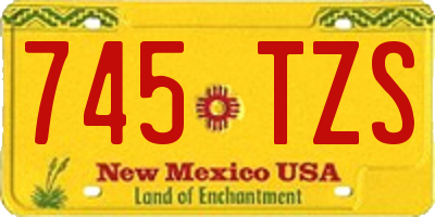 NM license plate 745TZS