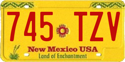 NM license plate 745TZV