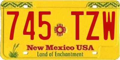 NM license plate 745TZW