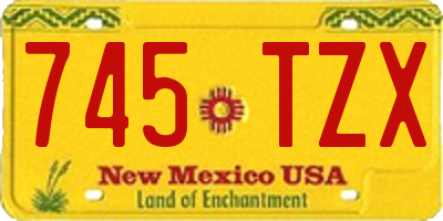 NM license plate 745TZX