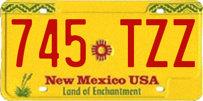 NM license plate 745TZZ