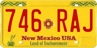 NM license plate 746RAJ